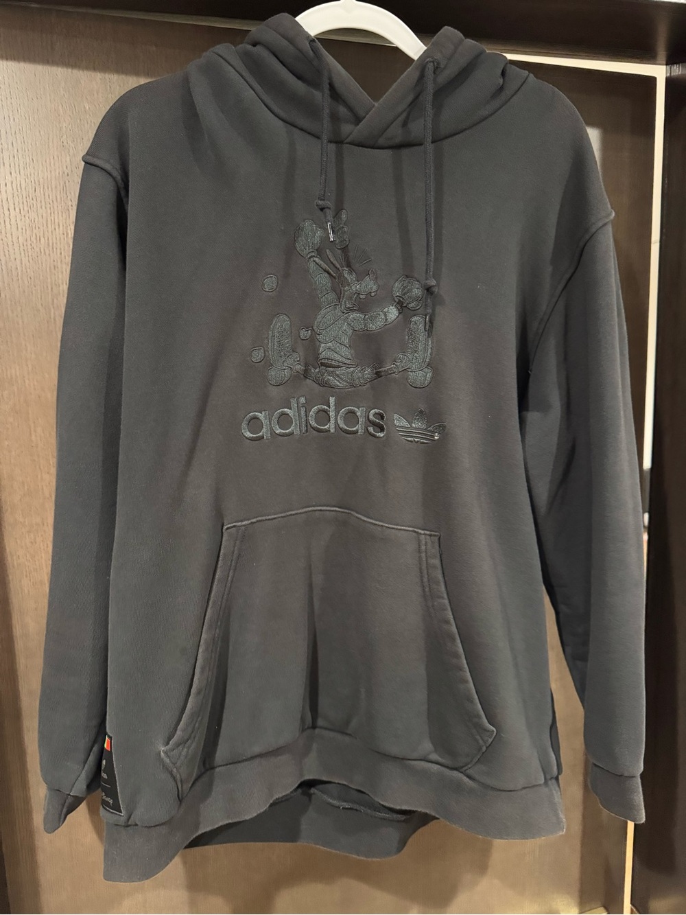 adidas Black Pullover Hoodie with Embroidered Logo